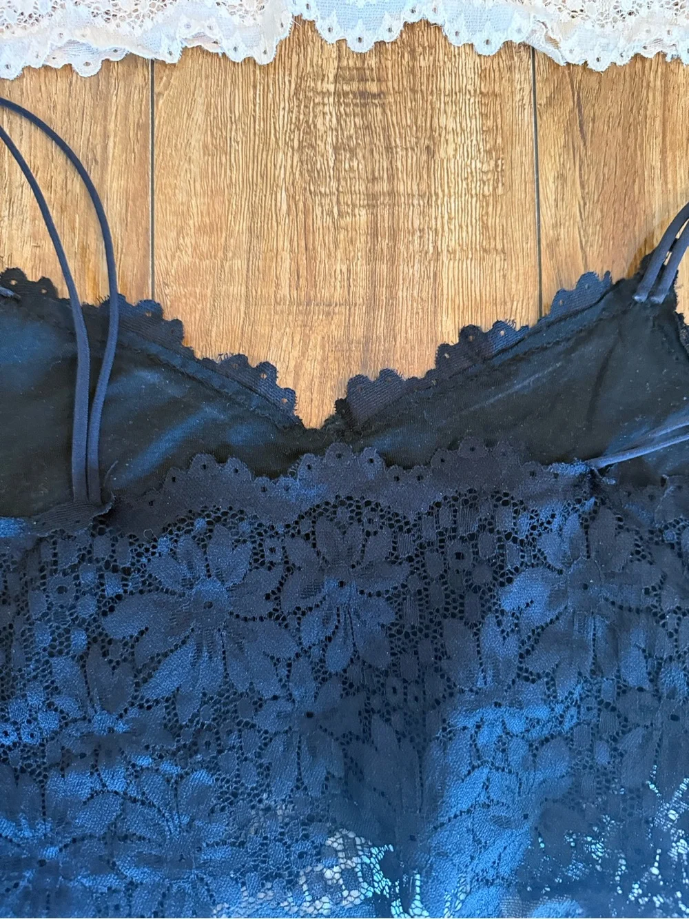 Lace Bralette Set of 3 Pink, Black, White Size Small/Medium